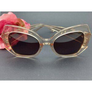Rare Elizabeth & James Roslie Geo Butterfly Sunglasses Crystal Tea Color EJS1722